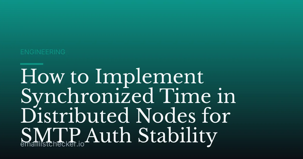 How to Implement Synchronized Time in Distributed Nodes for SMTP Auth Stability