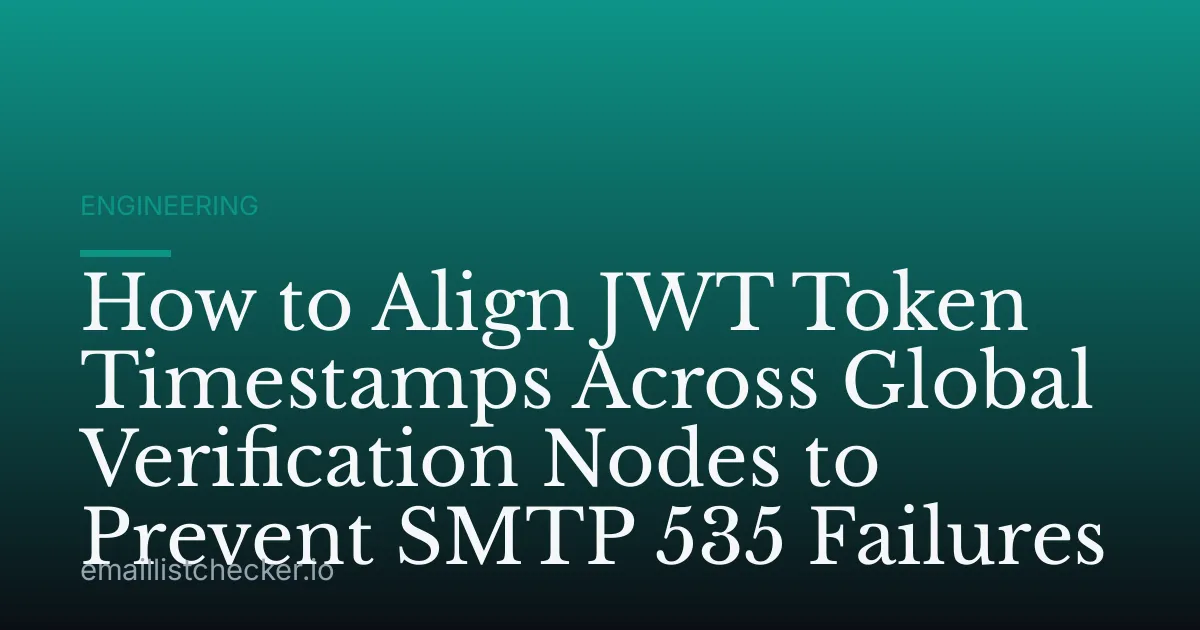 How to Align JWT Token Timestamps Across Global Verification Nodes to Prevent SMTP 535 Failures