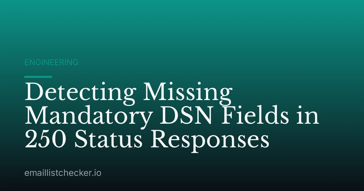 Detecting Missing Mandatory DSN Fields in 250 Status Responses
