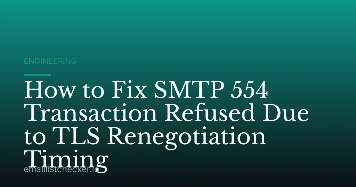 How to Fix SMTP 554 Transaction Refused Due to TLS Renegotiation Timing