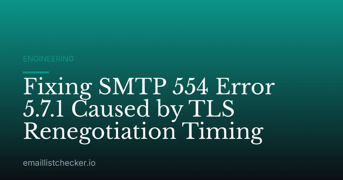 Fixing SMTP 554 Error 5.7.1 Caused by TLS Renegotiation Timing