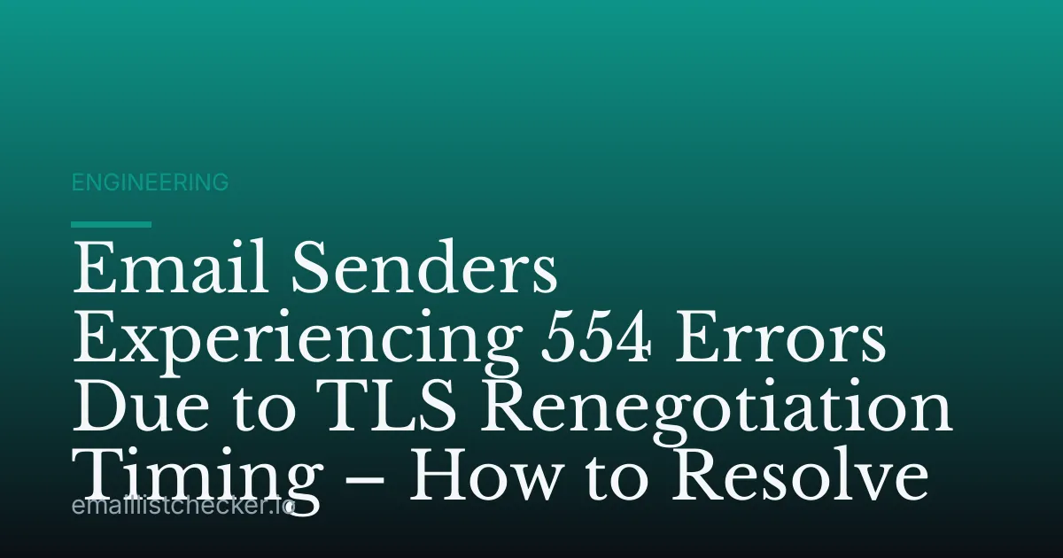 Email Senders Experiencing 554 Errors Due to TLS Renegotiation Timing – How to Resolve