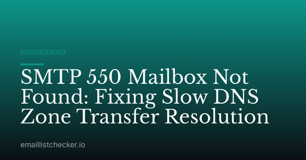 SMTP 550 Mailbox Not Found: Fixing Slow DNS Zone Transfer Resolution