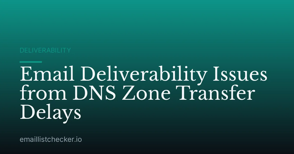 Email Deliverability Issues from DNS Zone Transfer Delays