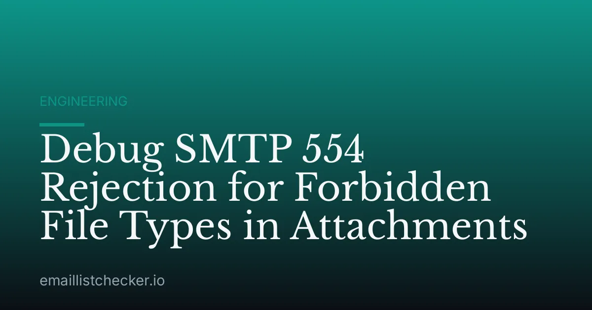 Debug SMTP 554 Rejection for Forbidden File Types in Attachments