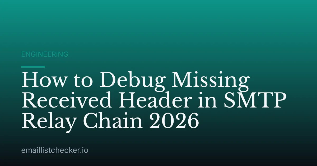 How to Debug Missing Received Header in SMTP Relay Chain 2026