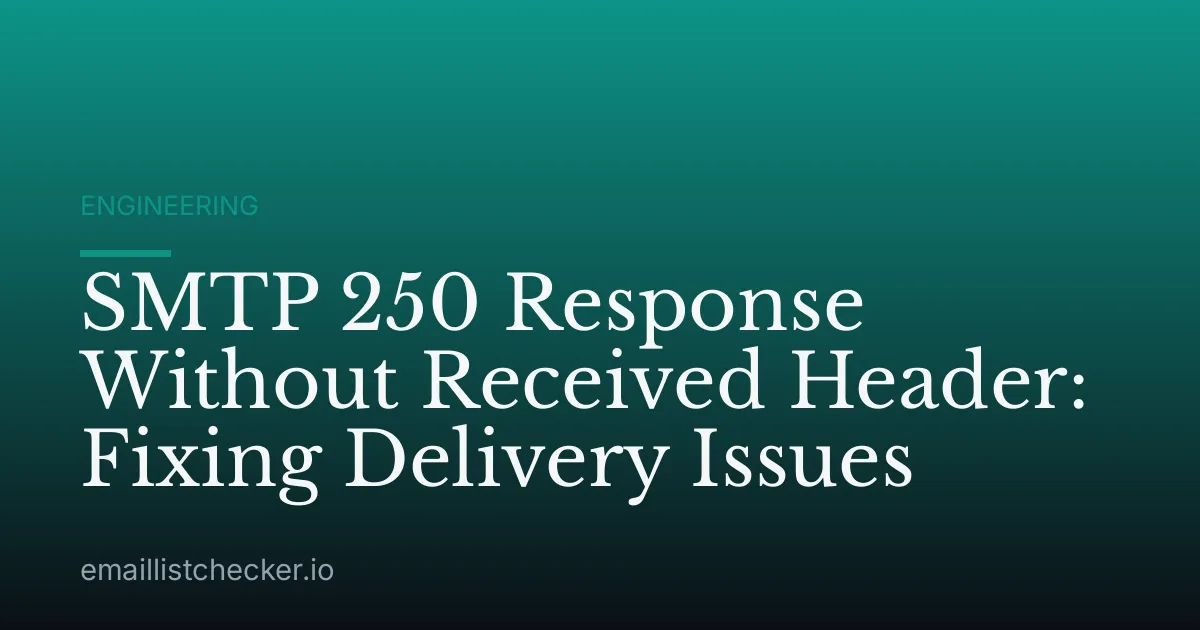 SMTP 250 Response Without Received Header: Fixing Delivery Issues