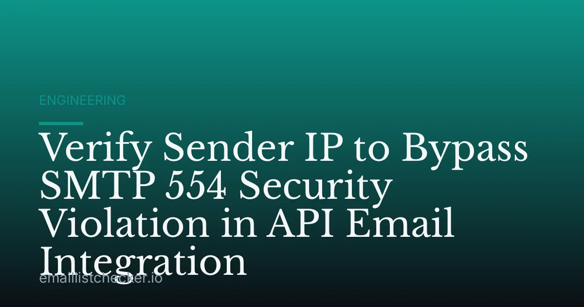 Verify Sender IP to Bypass SMTP 554 Security Violation in API Email Integration