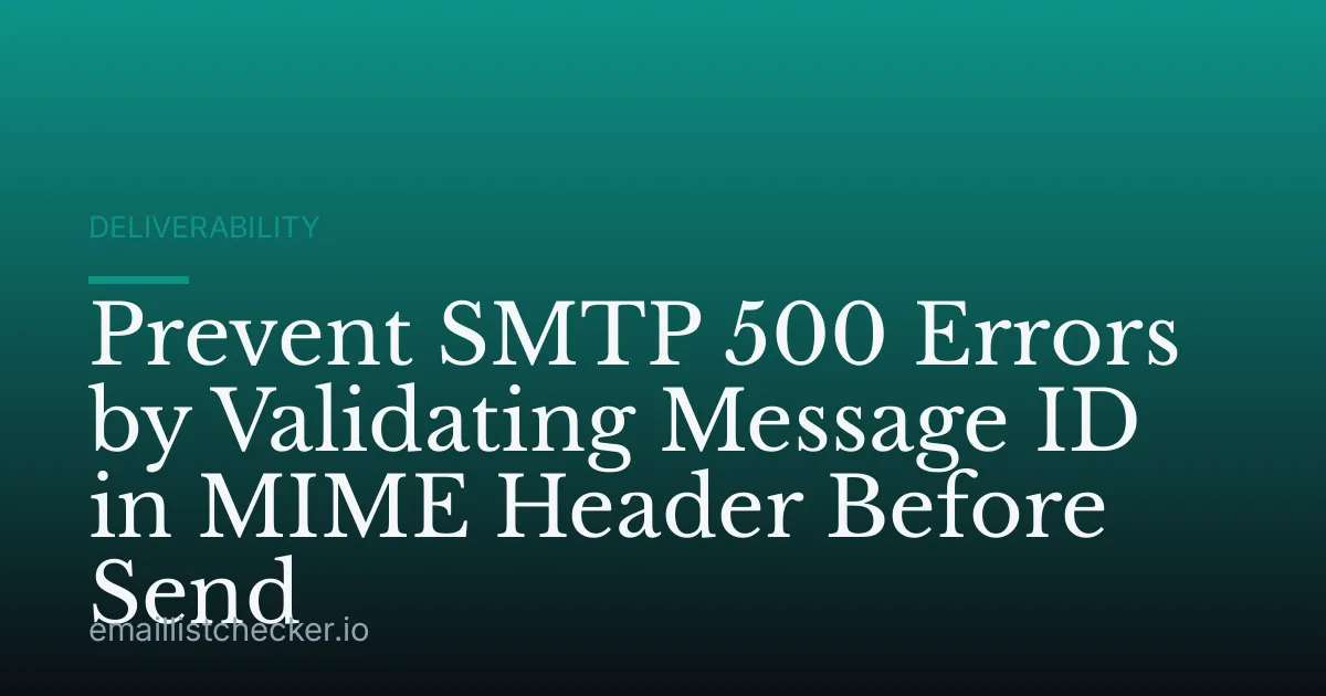 Prevent SMTP 500 Errors by Validating Message ID in MIME Header Before Send
