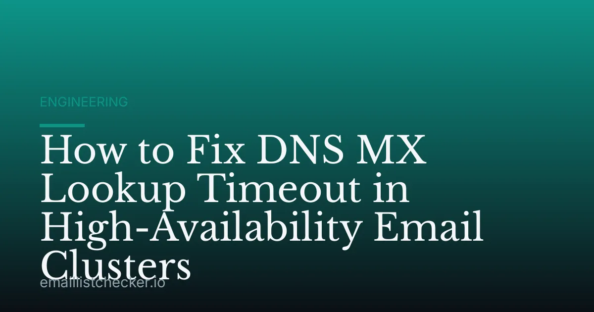 How to Fix DNS MX Lookup Timeout in High-Availability Email Clusters