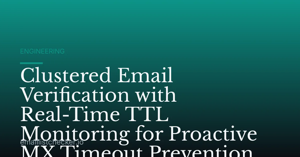Clustered Email Verification with Real-Time TTL Monitoring for Proactive MX Timeout Prevention