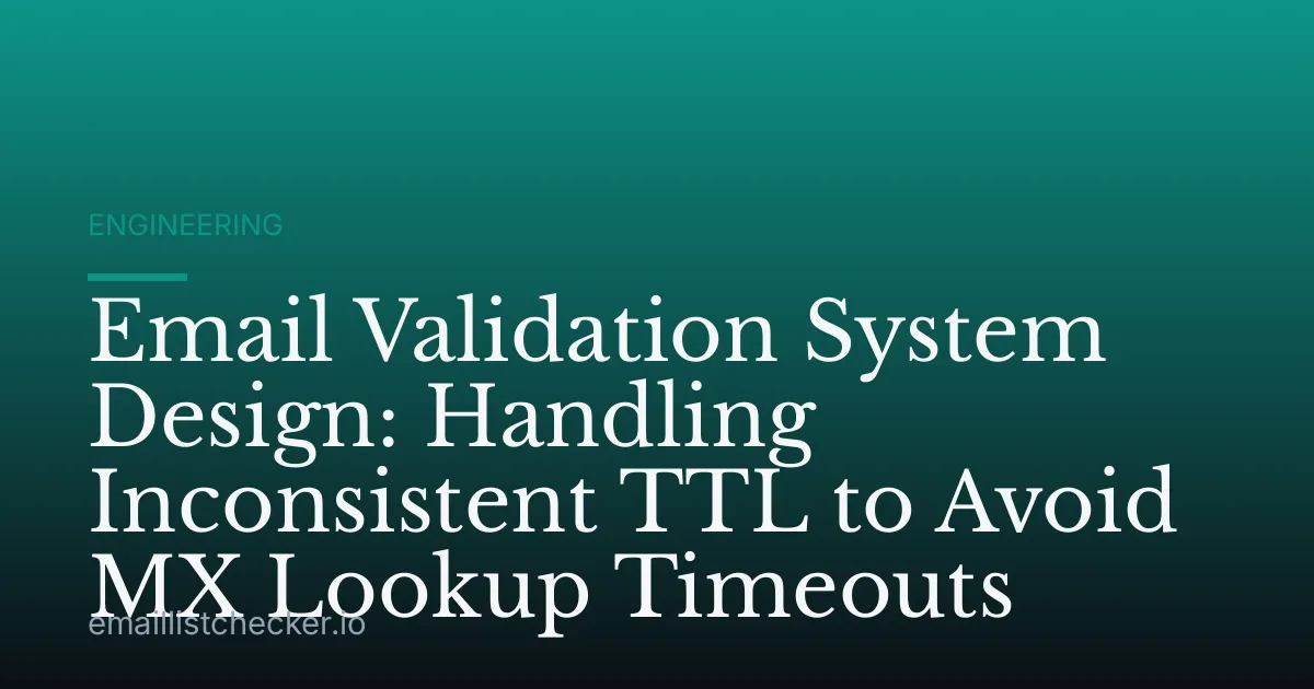 Email Validation System Design: Handling Inconsistent TTL to Avoid MX Lookup Timeouts