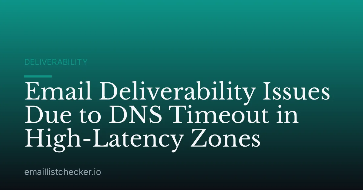 Email Deliverability Issues Due to DNS Timeout in High-Latency Zones