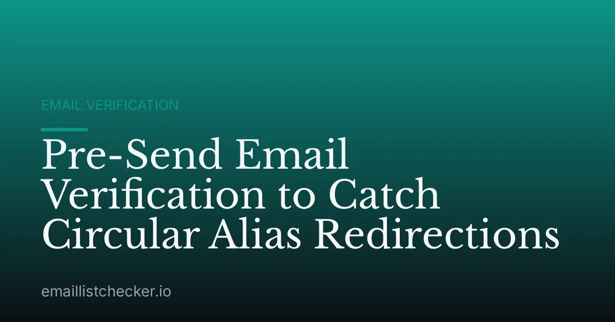 Pre-Send Email Verification to Catch Circular Alias Redirections