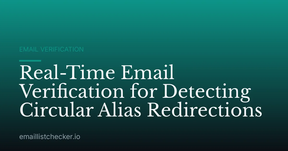 Real-Time Email Verification for Detecting Circular Alias Redirections