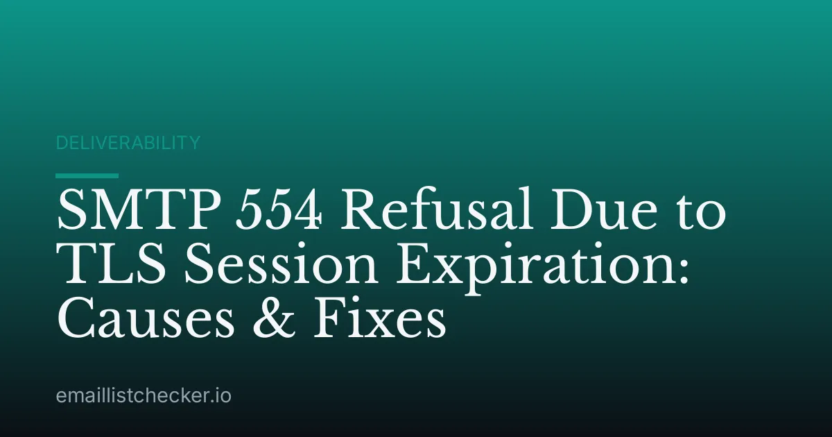 SMTP 554 Refusal Due to TLS Session Expiration: Causes & Fixes