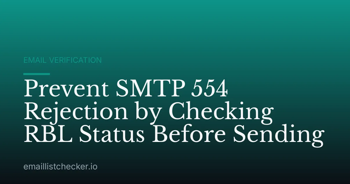 Prevent SMTP 554 Rejection by Checking RBL Status Before Sending