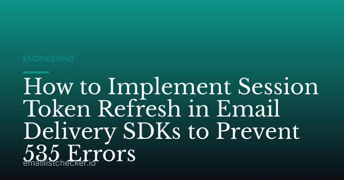 How to Implement Session Token Refresh in Email Delivery SDKs to Prevent 535 Errors