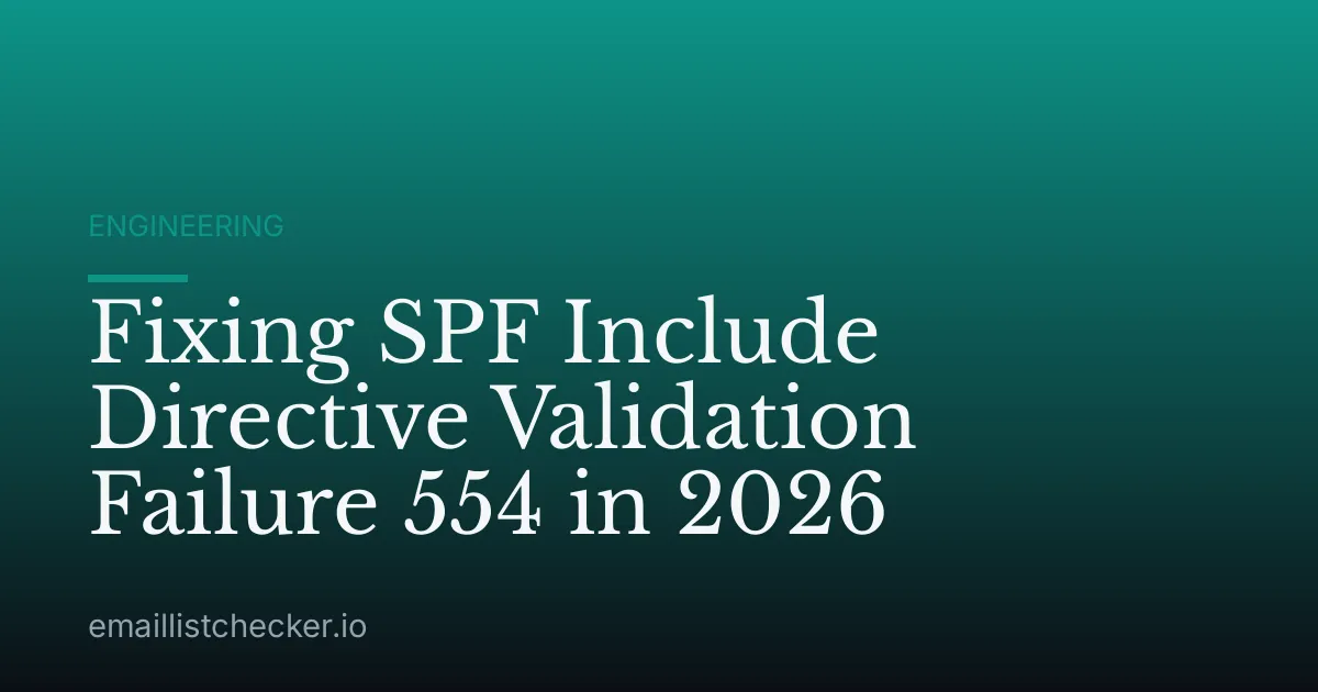 Fixing SPF Include Directive Validation Failure 554 in 2026