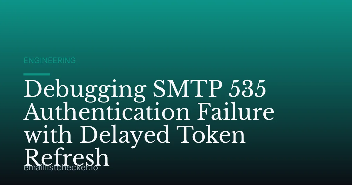 Debugging SMTP 535 Authentication Failure with Delayed Token Refresh