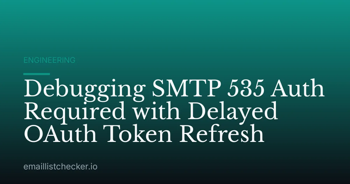 Debugging SMTP 535 Auth Required with Delayed OAuth Token Refresh