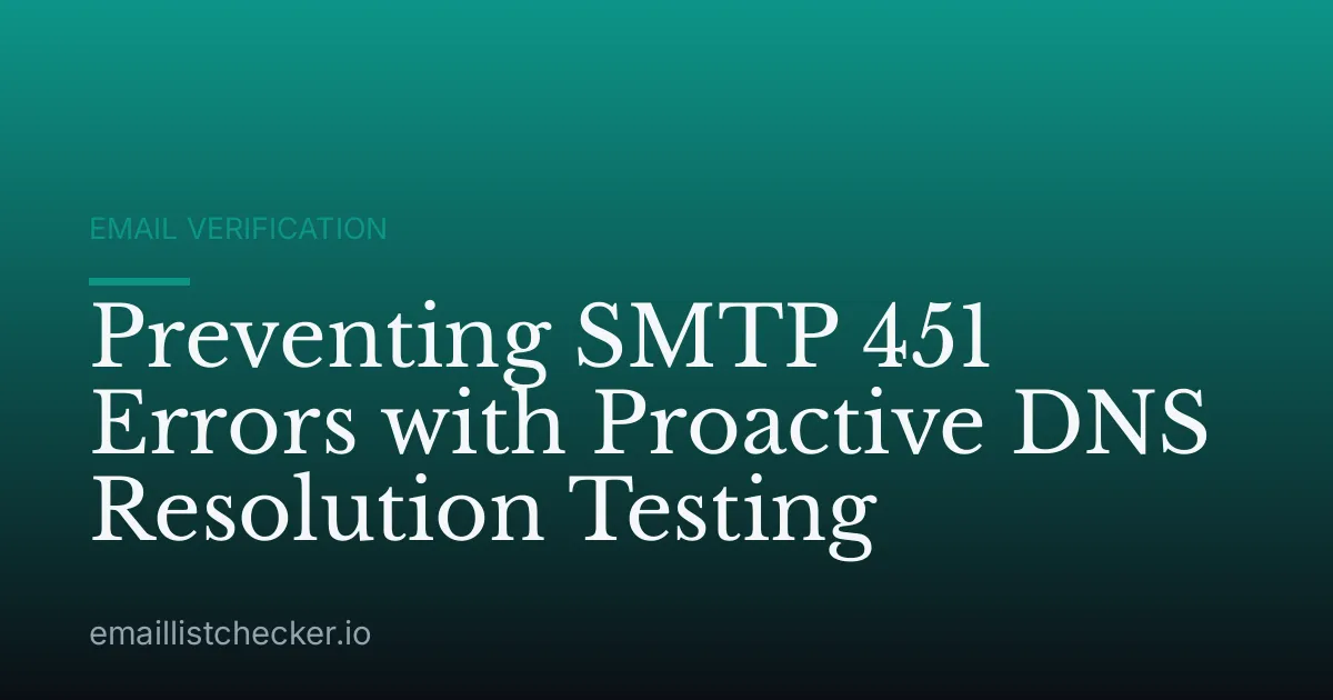 Preventing SMTP 451 Errors with Proactive DNS Resolution Testing