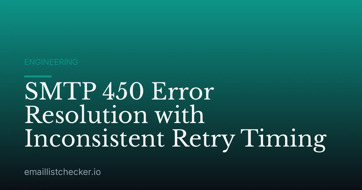 SMTP 450 Error Resolution with Inconsistent Retry Timing