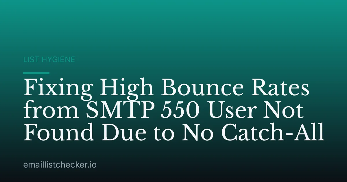 Fixing High Bounce Rates from SMTP 550 User Not Found Due to No Catch-All