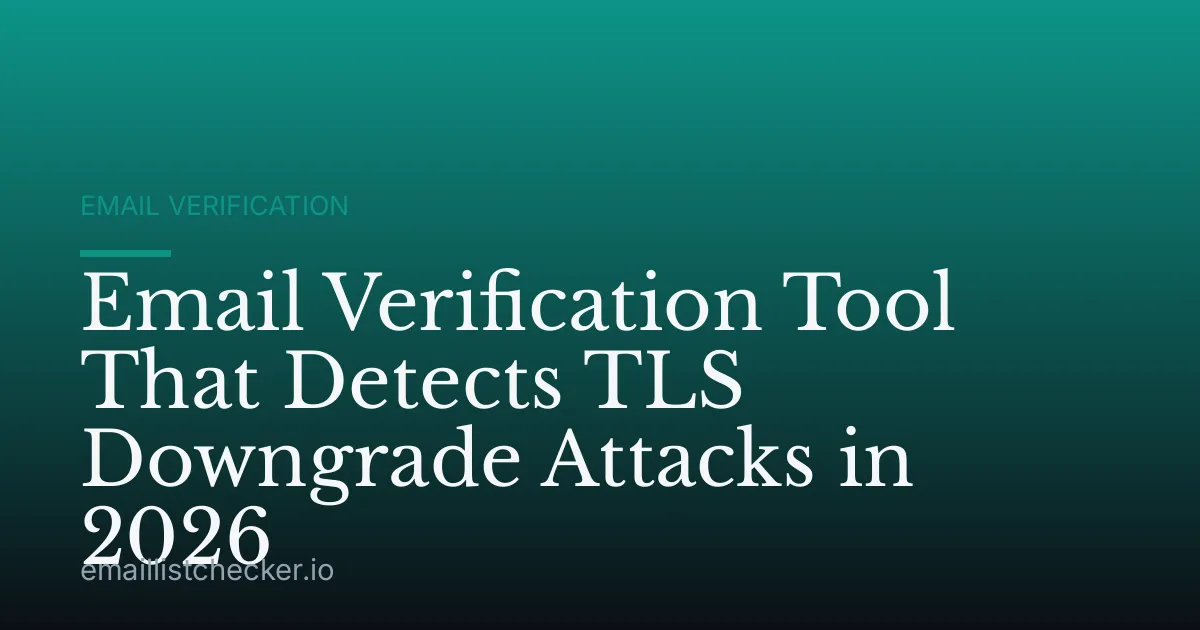 Email Verification Tool That Detects TLS Downgrade Attacks in 2026
