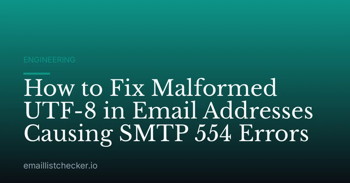 How to Fix Malformed UTF-8 in Email Addresses Causing SMTP 554 Errors