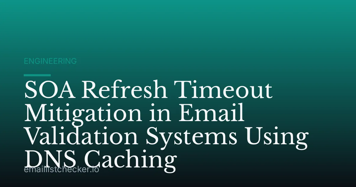 SOA Refresh Timeout Mitigation in Email Validation Systems Using DNS Caching