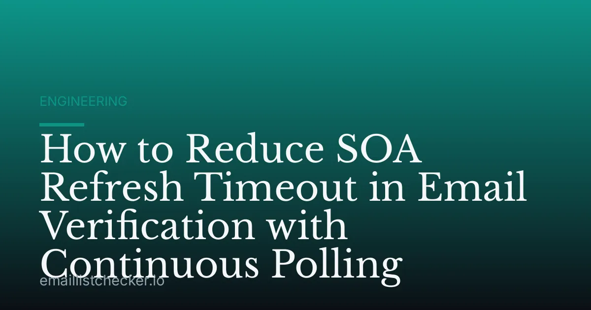 How to Reduce SOA Refresh Timeout in Email Verification with Continuous Polling