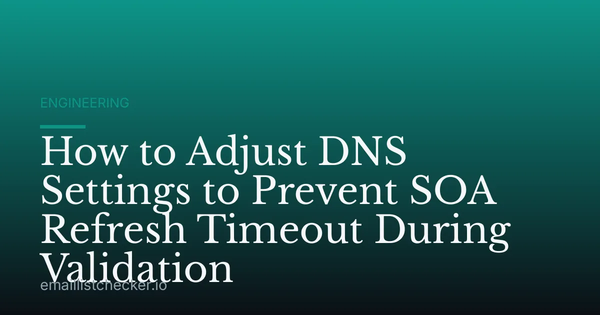 How to Adjust DNS Settings to Prevent SOA Refresh Timeout During Validation