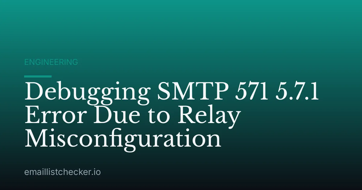 Debugging SMTP 571 5.7.1 Error Due to Relay Misconfiguration