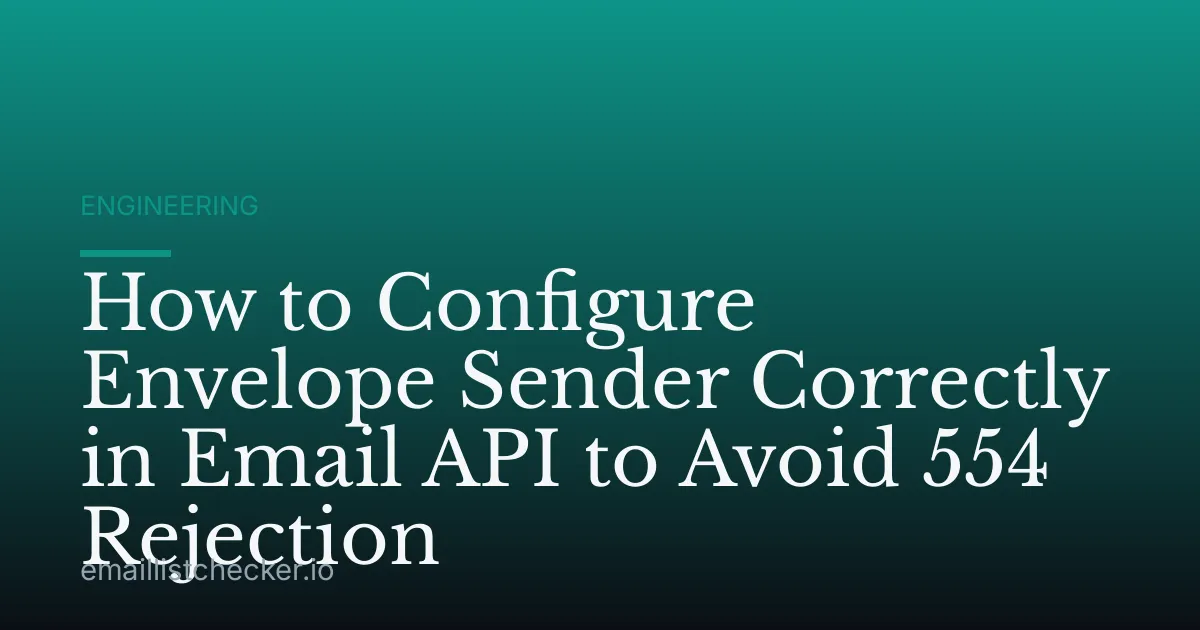 How to Configure Envelope Sender Correctly in Email API to Avoid 554 Rejection