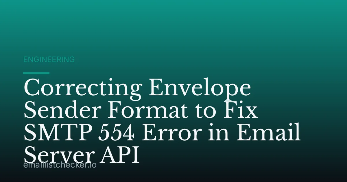 Correcting Envelope Sender Format to Fix SMTP 554 Error in Email Server API