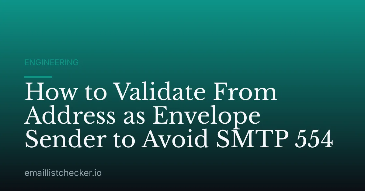 How to Validate From Address as Envelope Sender to Avoid SMTP 554