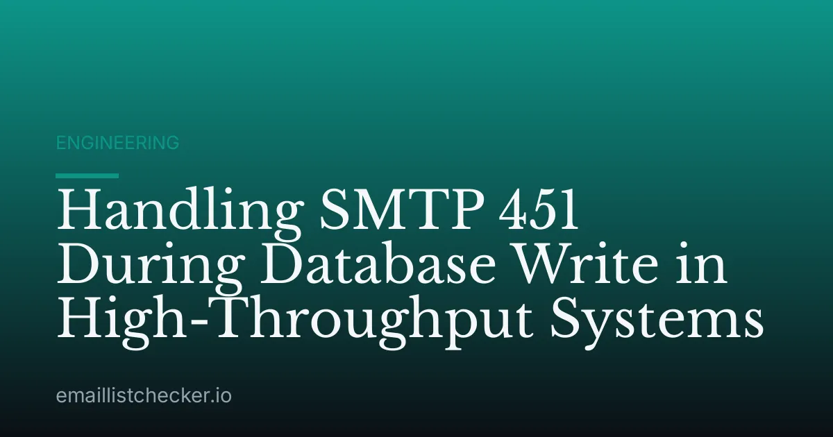 Handling SMTP 451 During Database Write in High-Throughput Systems