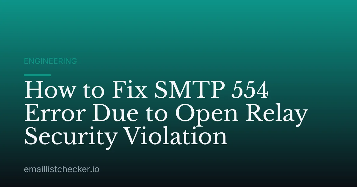How to Fix SMTP 554 Error Due to Open Relay Security Violation