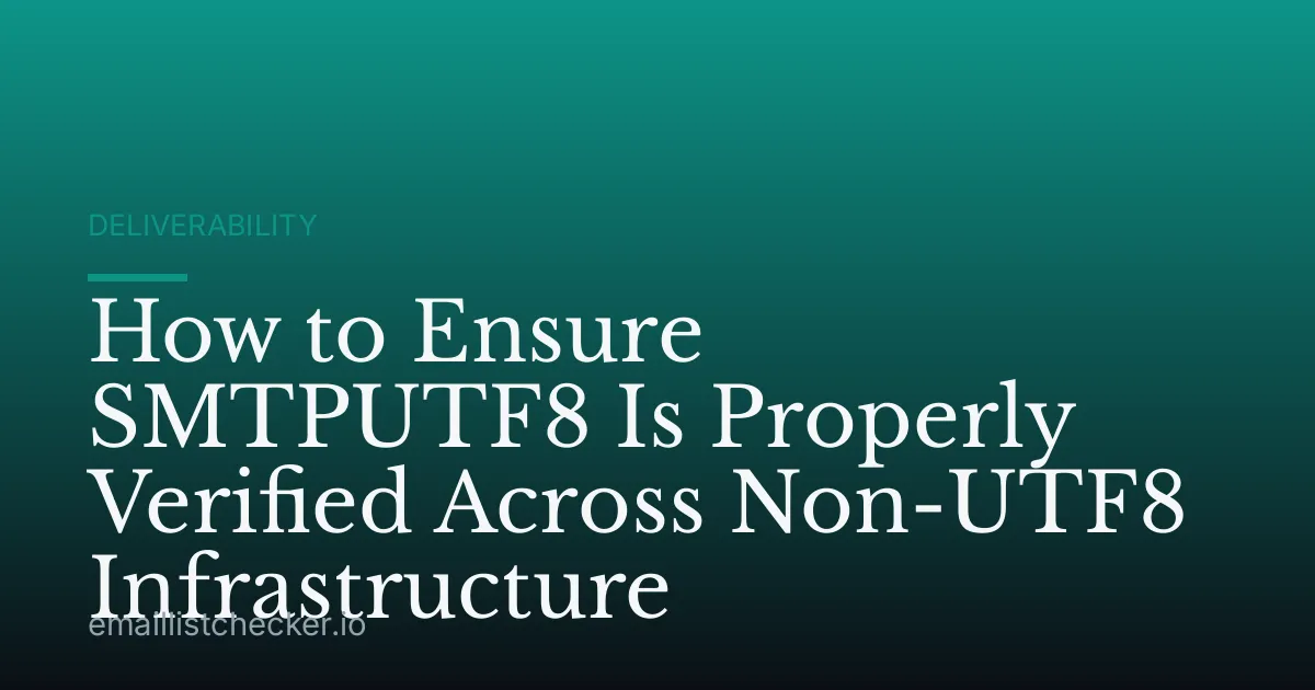 How to Ensure SMTPUTF8 Is Properly Verified Across Non-UTF8 Infrastructure