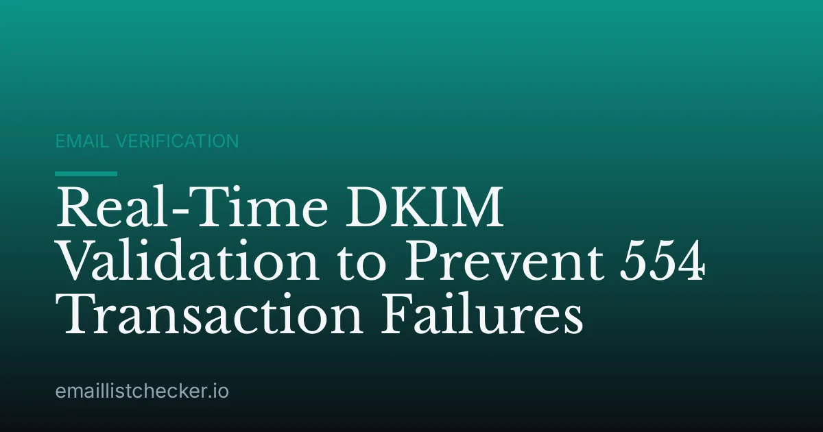 Real-Time DKIM Validation to Prevent 554 Transaction Failures
