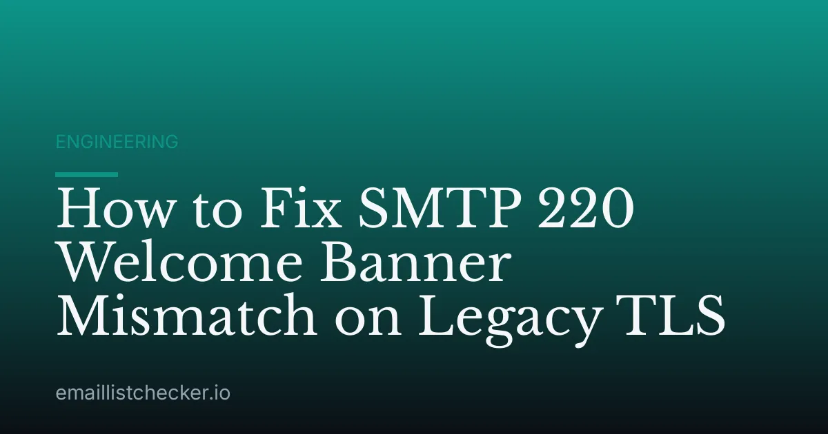 How to Fix SMTP 220 Welcome Banner Mismatch on Legacy TLS