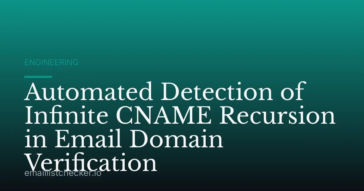 Automated Detection of Infinite CNAME Recursion in Email Domain Verification