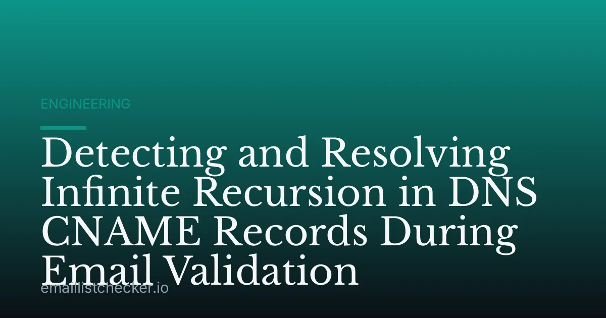 Detecting and Resolving Infinite Recursion in DNS CNAME Records During Email Validation
