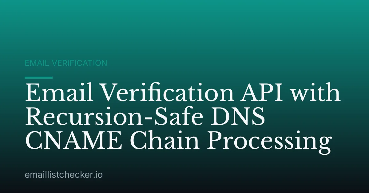 Email Verification API with Recursion-Safe DNS CNAME Chain Processing