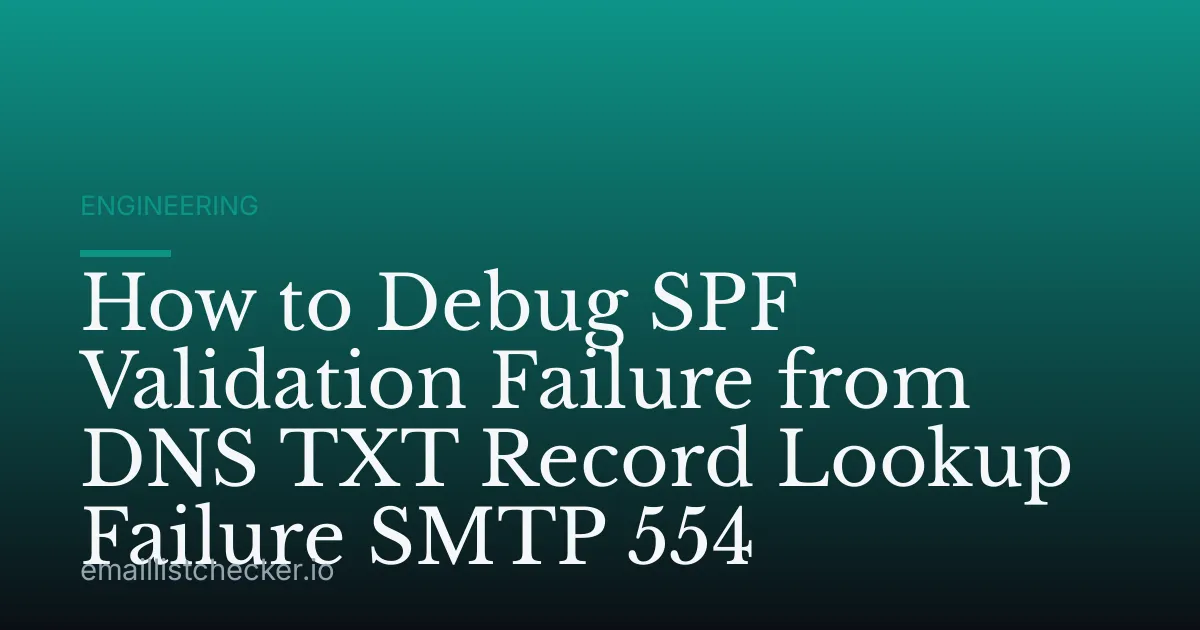 How to Debug SPF Validation Failure from DNS TXT Record Lookup Failure SMTP 554