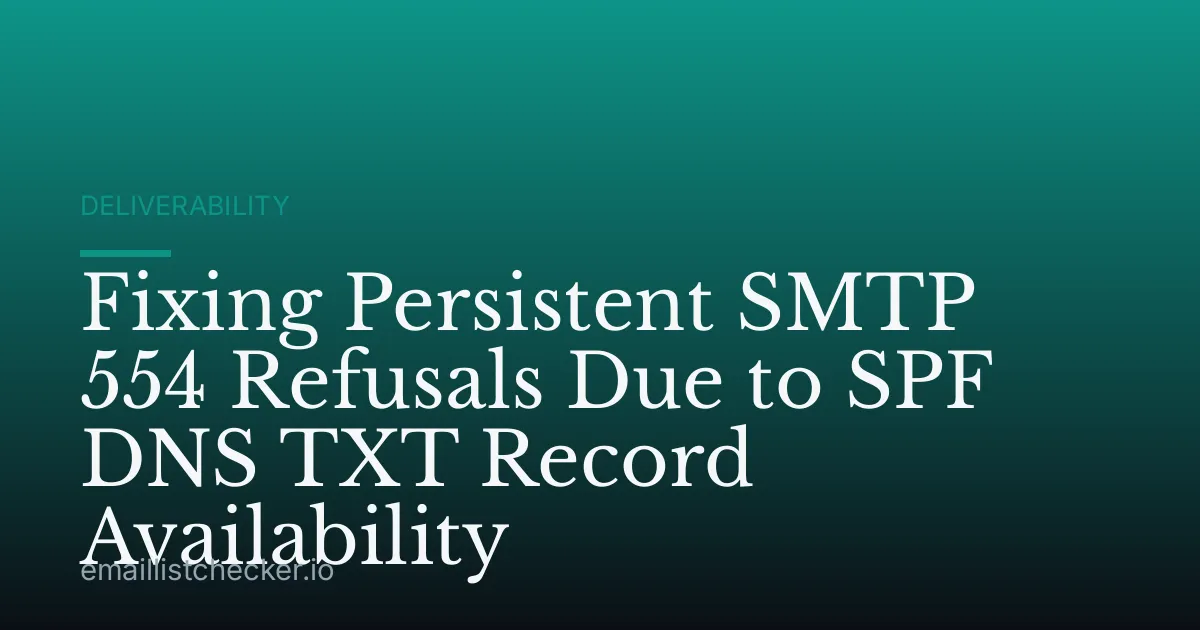 Fixing Persistent SMTP 554 Refusals Due to SPF DNS TXT Record Availability