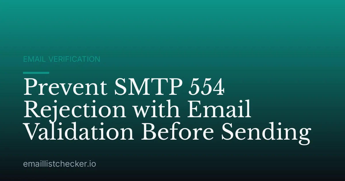 Prevent SMTP 554 Rejection with Email Validation Before Sending
