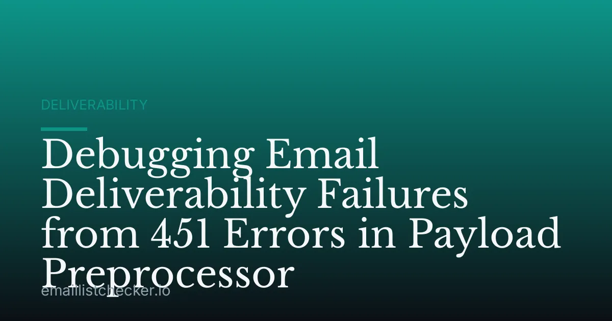Debugging Email Deliverability Failures from 451 Errors in Payload Preprocessor