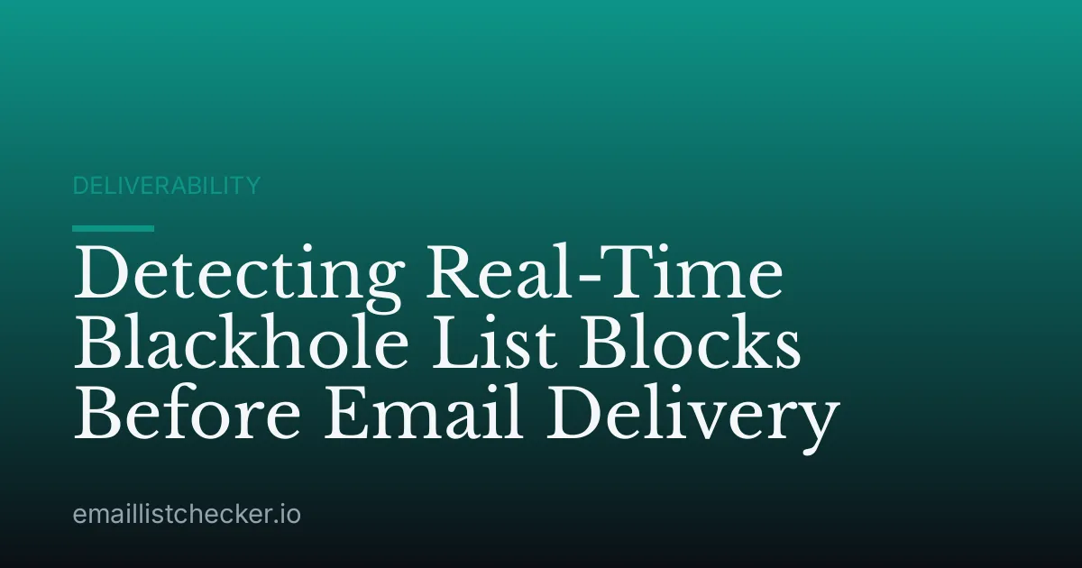 Detecting Real-Time Blackhole List Blocks Before Email Delivery